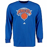 New York Knicks Royal Blue Prime Logo Long Sleeve WEM T-Shirt,baseball caps,new era cap wholesale,wholesale hats